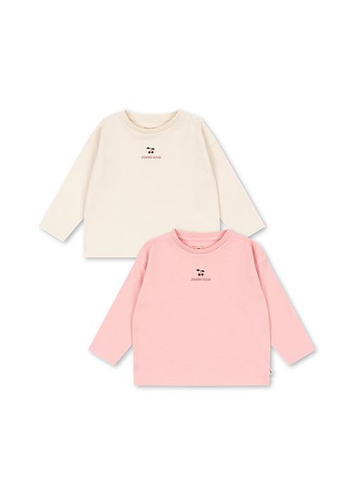 Konges Sløjd 2-pak Langærmede T-shirts Pink Dolphin Antique White  Pink Dolphin/Antique White-3Y  Hvid  3 år  Piger