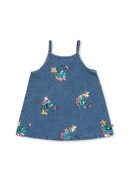 Konges Sløjd Magot Kjole Med Pailletter Og Stropper Rainbow Star  Rainbow Star-7-8Y  Hvid  7-8 år  Piger