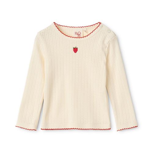 Flöss Flora Pointelle-bluse Gentle Cream  Gentle Cream 116 cm  Creme  116 cm  Piger