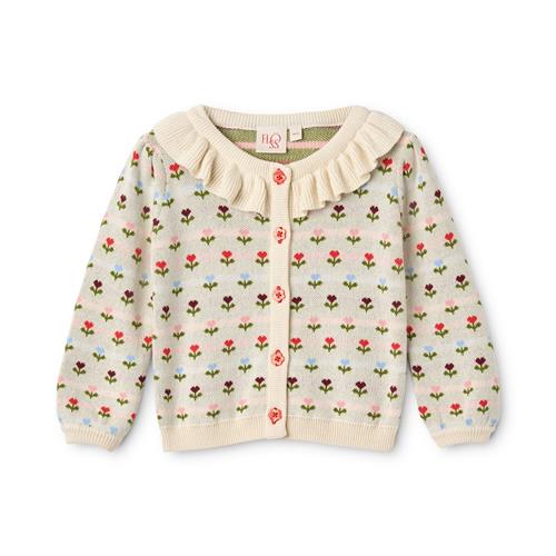 Flöss Annabelle Cardigan Cream Multi Floral  Cream Multi Floral 92 cm  Creme  92 cm  Piger