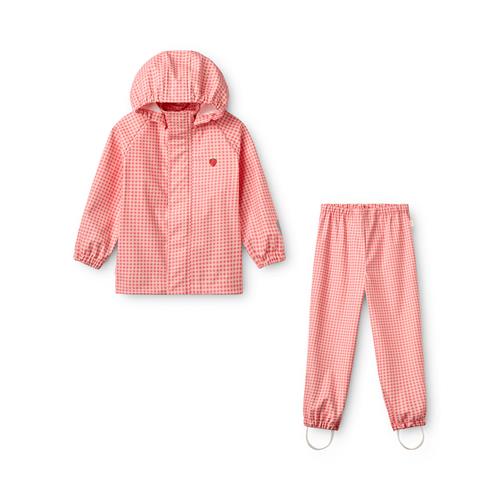 Flöss Dew Regntøjssæt Pink Rose Gingham  Pink Rose Gingham 7-8 Y  Lyserød  7-8 år  Piger