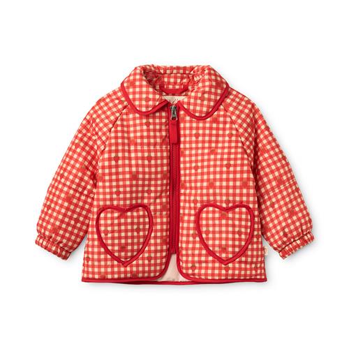 Flöss Molly Vatteret Jakke Red Berry Gingham  Red Berry Gingham 3-4 Y  Rød  3-4 år  Drenge, Piger