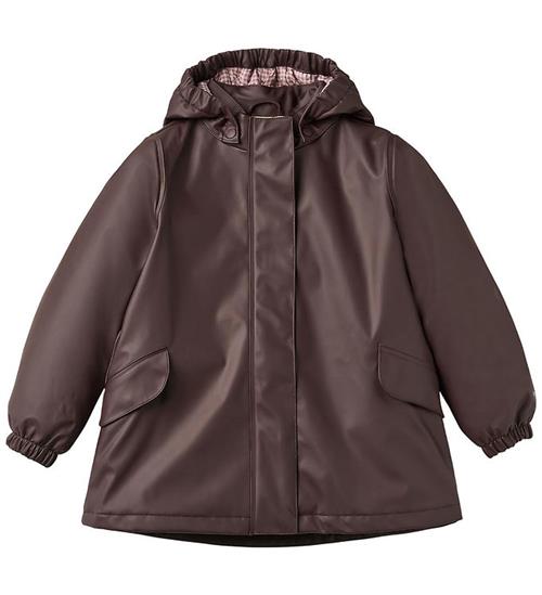 Wheat Regnjakke m. Termo - PU - Rika - Chocolate Plum