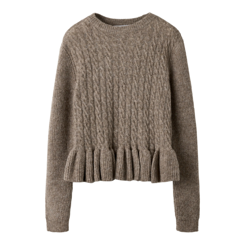 NAME IT Striktrøje Linda Taupe Gray
