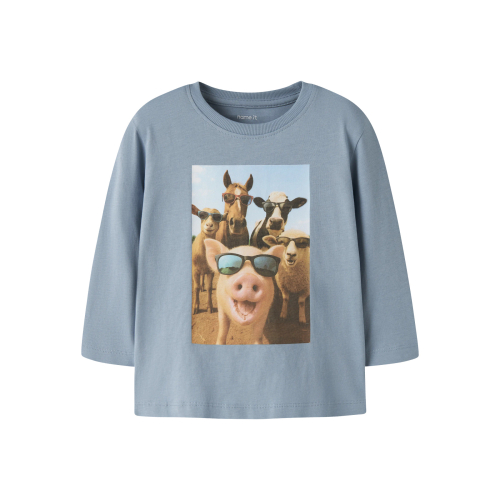 NAME IT Bluse Voto Ashley Blue Farm Animals