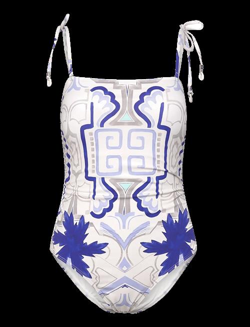 Malina | Fern Tie Shoulder Printed Swimsuit | M