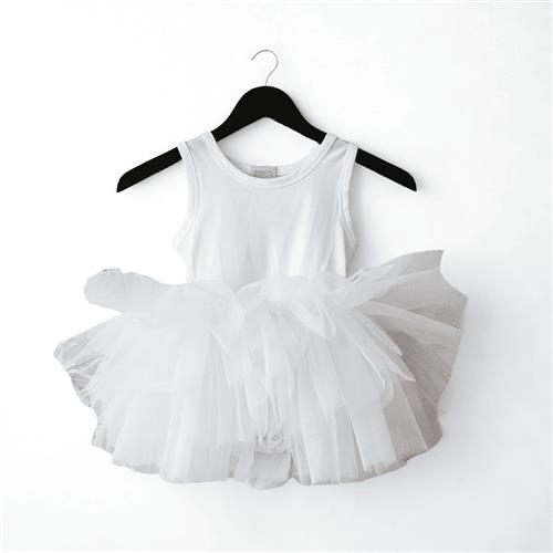 DOLLY by Le Petit Tom Timeless Tutu-kjole White  White-1-3 Y  Hvid  1-3 år  Piger