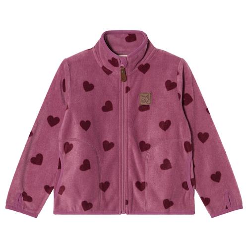 Kuling Northpole Fleece-jakke Mauve Hearts  Mauve Hearts-122/128 cm  Lyserød  122/128 cm  Drenge, Piger