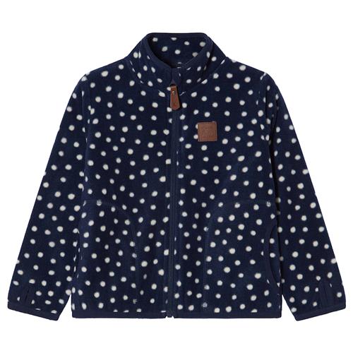 Kuling Northpole Fleece-jakke Navy Polka Dots  Navy Polka Dots-122/128 cm  Marineblå  122/128 cm  Drenge, Piger