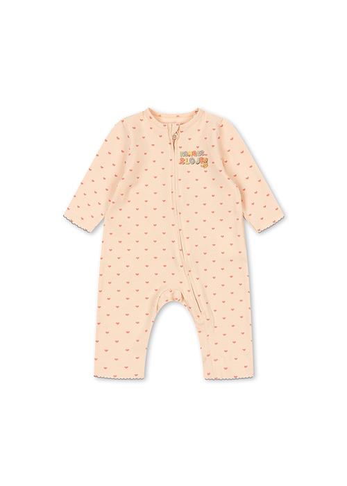 Konges Sløjd Basic Zip Onesie Teddy Coeur  Teddy Coeur-9M  Lyserød  9 måneder  Piger
