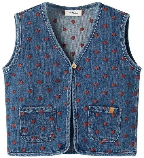 Lil Atelier Vest - NmfLiva - Dark Blue Denim/Hearts