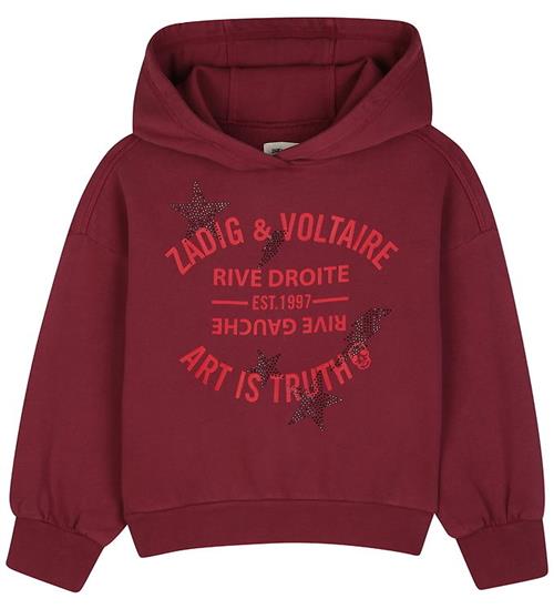 Zadig & Voltaire Hættetrøje - Crimson m. Pailletter