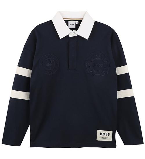 BOSS Polobluse - Navy m. Hvid