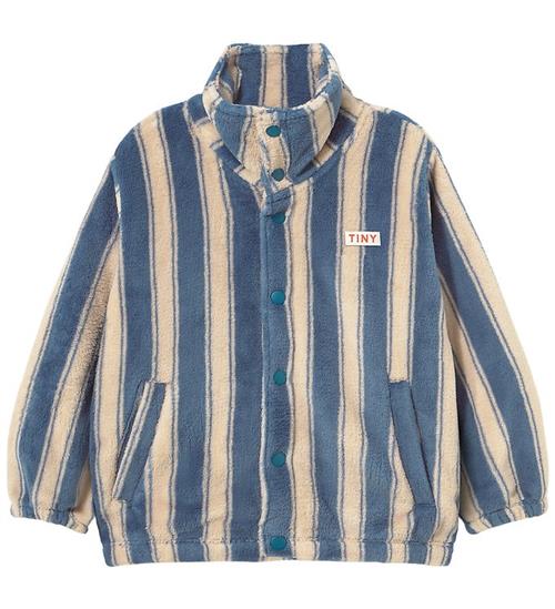 Tiny Cottons Fleece Trøje - Retro Stripes Polar - Petrol Blue