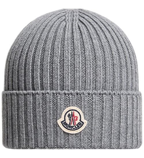 Se Moncler Hue - Strik - Uld - Grå hos KidsWorld