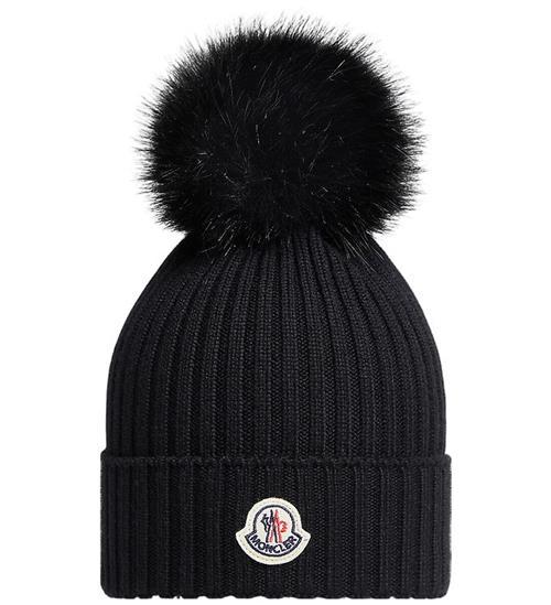 Moncler Hue - Strik - Uld - Sort m. Kvast