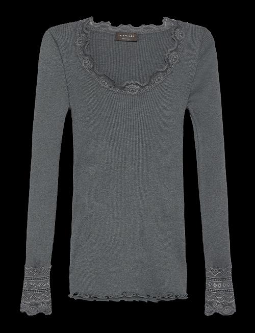 Rosemunde | Rwbenita Silk Ls O-Neck Lace T-Shirt | L