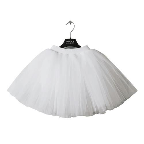 DOLLY by Le Petit Tom Classic Tutu Med Fløjl I Taljen White  White-4-6 Y  Hvid  4-6 år  Piger