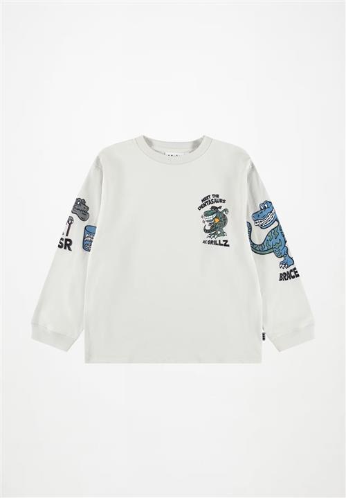 Molo Rube T-Shirts Long Sleeves Dentasaurs Dentasaurs 128 cm  Hvid  128 cm  Drenge