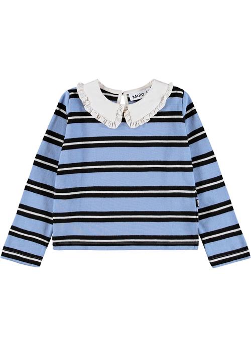 Molo Rama T-Shirts Long Sleeves Topaz Stripe Topaz Stripe 98 cm  Blå  98 cm  Piger