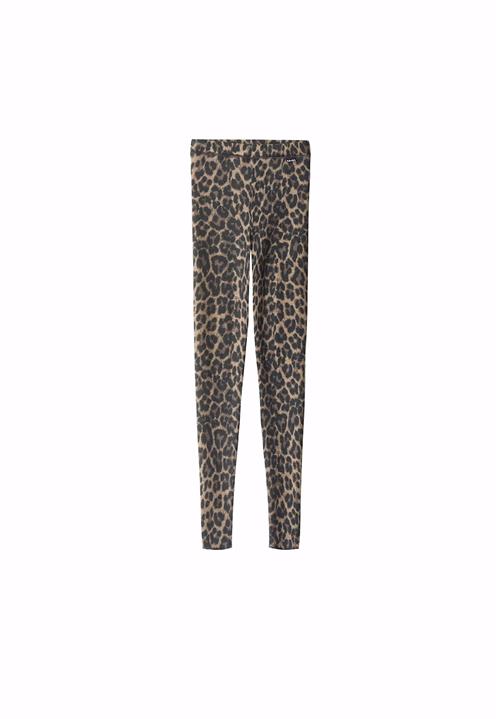 Molo Nadine Wool Leggins L Brushed Leo Brushed Leo 98/104 cm  Sort  98/104 cm  Piger