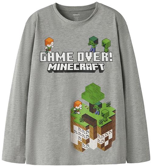 Name It Bluse - NkmAr - Minecraft - Grey Melange