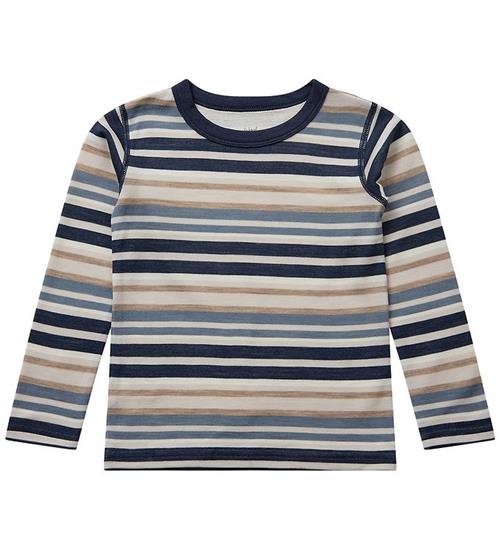 Hust and Claire Bluse - Uld/Bambus - HCAbba - Blues m. Striber