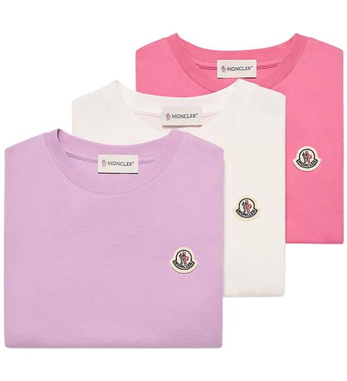 Moncler T-shirts - 3-pak - Rosa/Hvid/Lyslilla