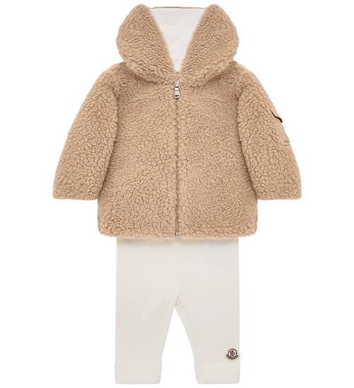 Moncler Sæt - Fleecejakke/Leggings - Brun/Hvid