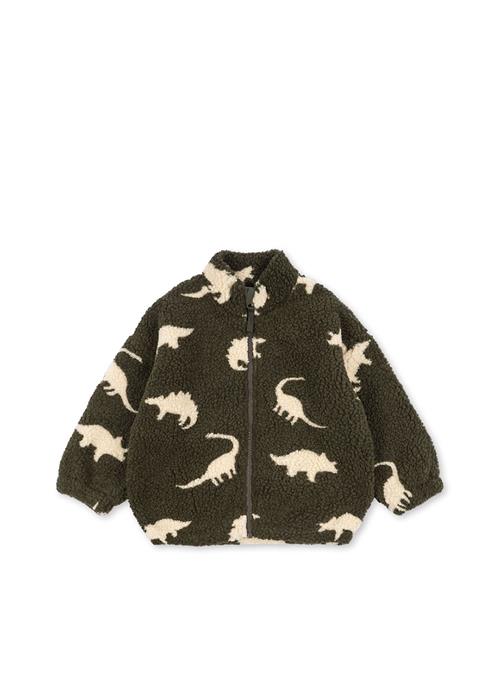 Konges Sløjd Jody Fleecejakke Med Pelskant Dino Silhouette  Dino Silhouette-2Y  Grøn  2 år  Drenge