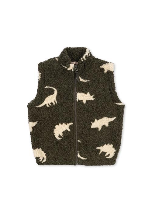 Konges Sløjd Jody Vest I Plysfleece Dino Silhouette  Dino Silhouette-18M  Grøn  18 måneder  Drenge