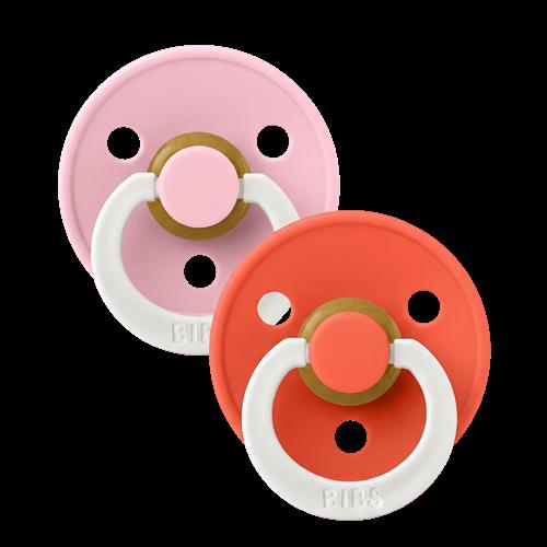 BIBS Colour 2-pak Latex-sutter Baby Pink Glow  Baby Pink Glow 18 M +  Lyserød  18 M +  Piger