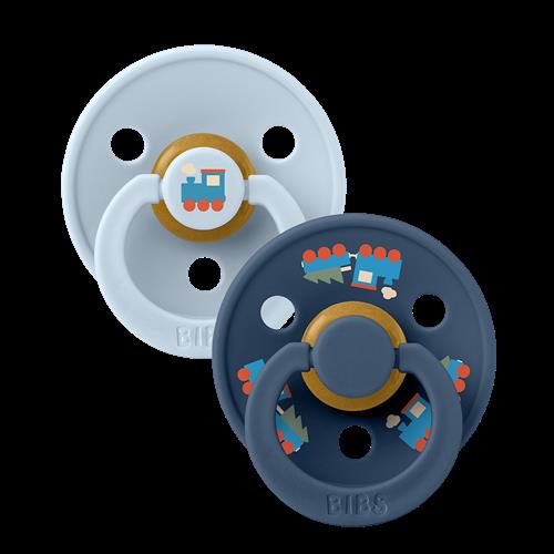 BIBS Holiday Train 2-pak Latex-sutter Baby Blue  Baby Blue 6-18 M  Blå  6-18 M  Drenge
