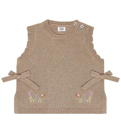 Hust and Claire Vest - Strik - HcNadina - Biscuit m. Blomster