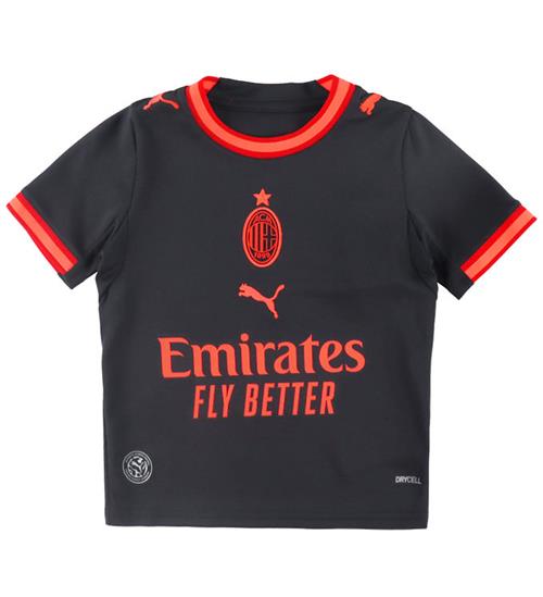 Puma Fodboldtrøje - AC Milan 3. Trøje - Flat Dark Gray/Glowing R
