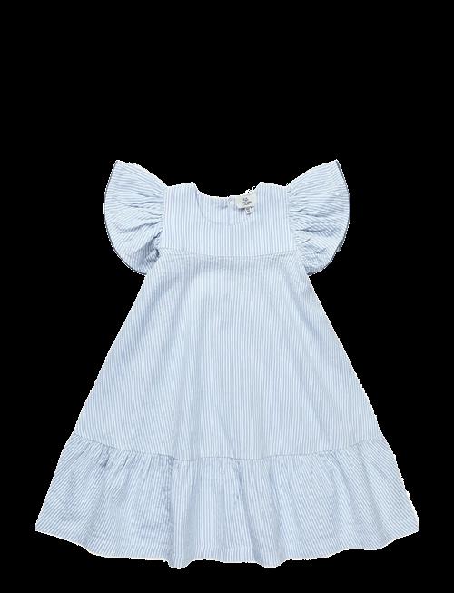 Copenhagen Colors | Seersucker Dress W. Frill Sleeves | 128