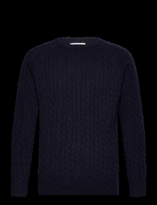 Lindbergh | Lambswool Raglan Cable O-Neck Knit | L