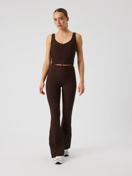 Björn Borg Studio Ribbed Flare Tights Tall Brun, XL