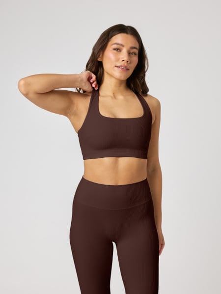Björn Borg Studio Ribbed Racerback Bra Brun, XL
