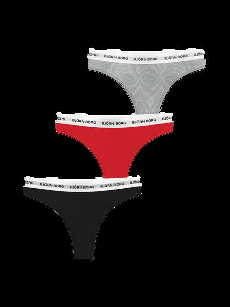 Björn Borg Logo Thongs 3-pack Sort, L