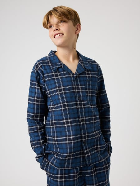 Björn Borg Core Flannel Pyjama Shirt Blå, 146-152