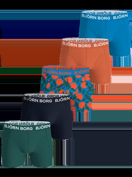 Björn Borg Cotton Stretch Boxers 5-pack Blå, 134-140