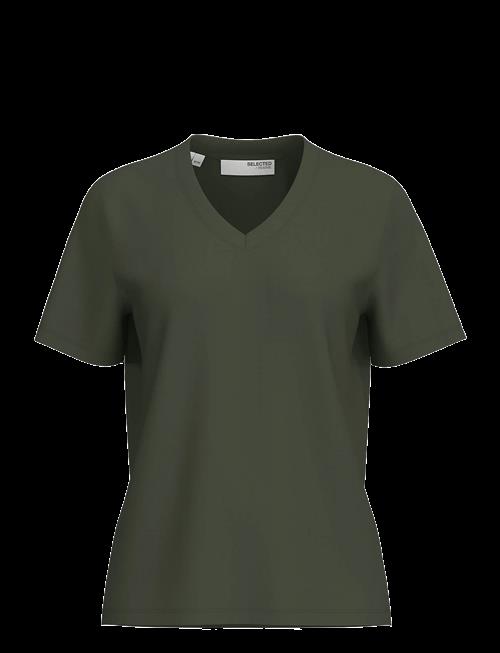 Selected | Slwessential Ss V-Neck Tee Noos | XS