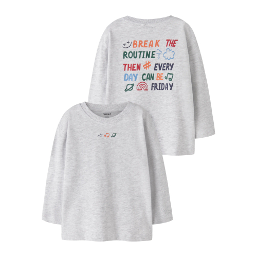NAME IT Bluse Lane Light Grey Melange