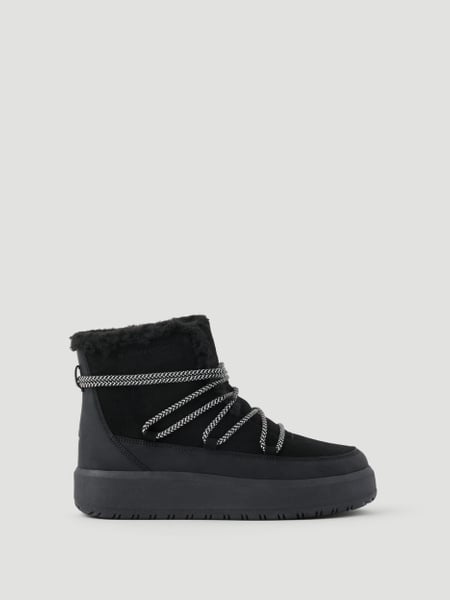 Björn Borg Women's Wooly Lace Up Boots Sort, 38