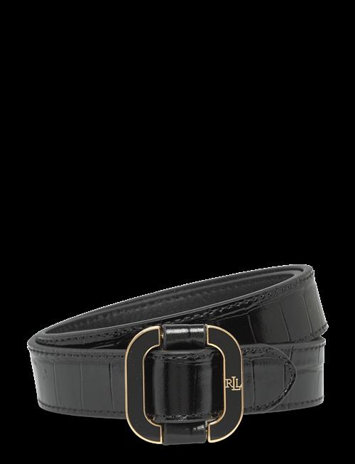 Lauren Ralph Lauren | Slide-Buckle Croc-Embossed Leather Belt | XS