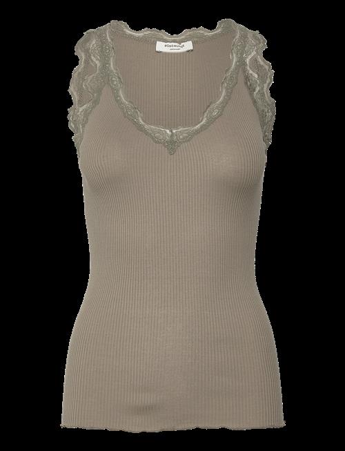 Rosemunde | Rwbeatha Silk Sl V-Neck Lace Top | L