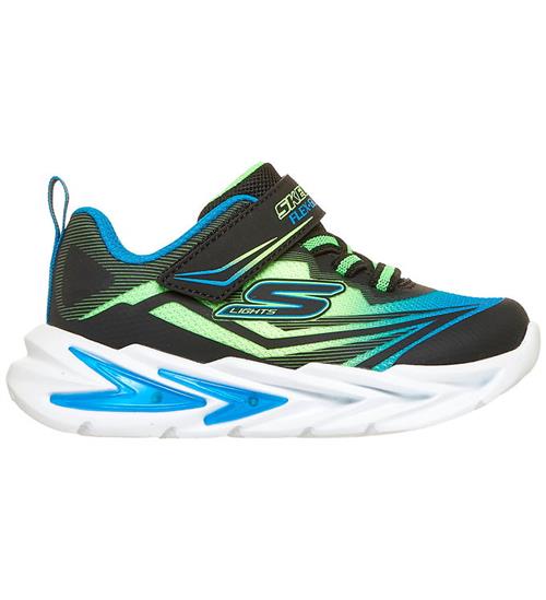 Skechers Blinkesko - Flex-Glow Ultra - Sort/Blå/Lime