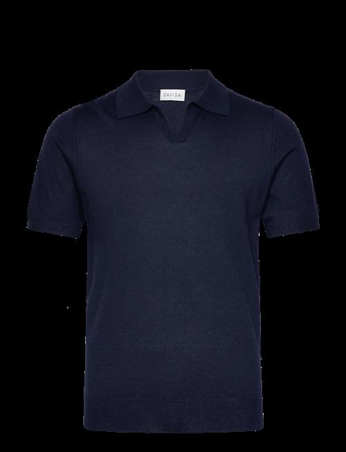 Davida Cashmere | Man Fine Knit Open Collar T-Shirt | XXL