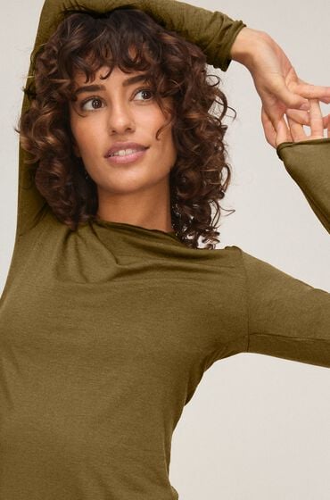 Hunkemöller super soft Bådhals Bluse med Cashmere Grøn